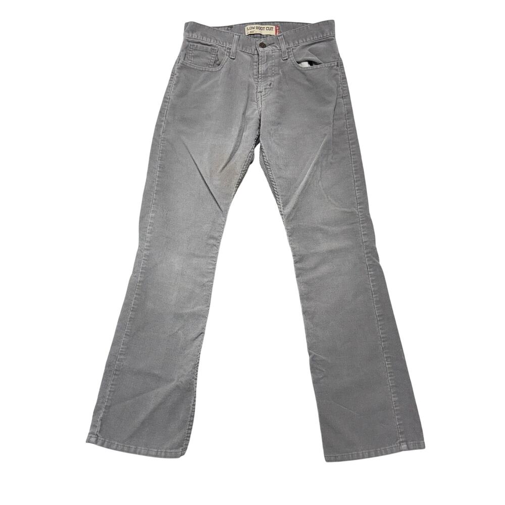Vintage Levi's 527 Low Bootcut Pants Womens 28x32 Gray Corduroy White Tab Y2k